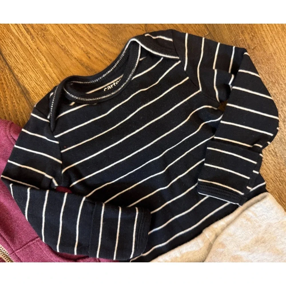 Carters Baby Boy 3 Months‎ Outfit Bodysuits Pants Zip Hoodie Jacket Clothes Lot